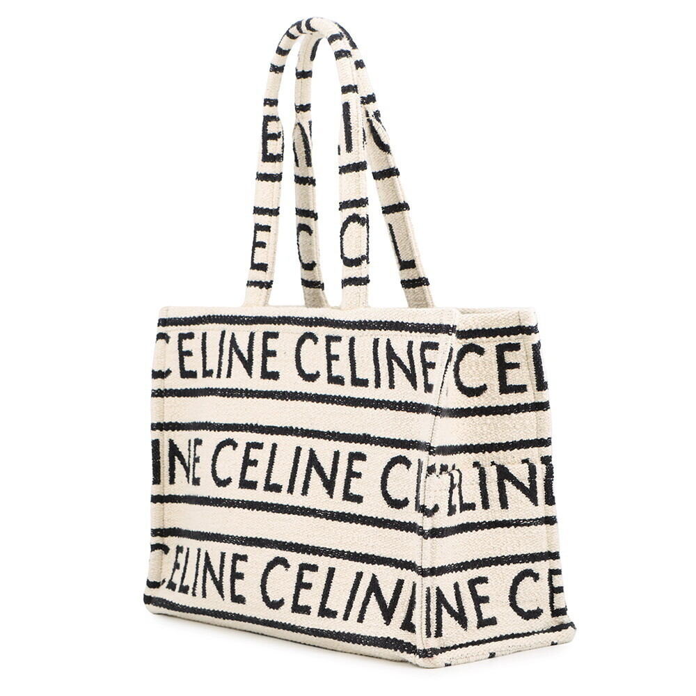 Celine Cabas Thais Tote Bag White Black - Picture 2 of 12